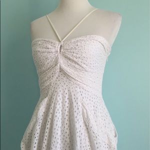 Calvin Klein white eyelet lace drace